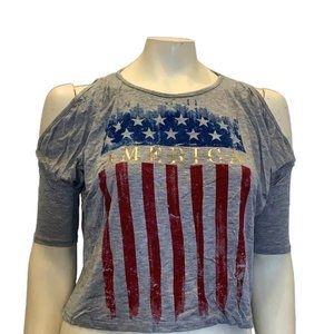 Graphic Tee w/ Cut Out Shoulders